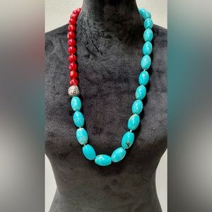 Gorgeous Turquoise /Coral/S.S. necklace. Originally purchased at Nordstrom